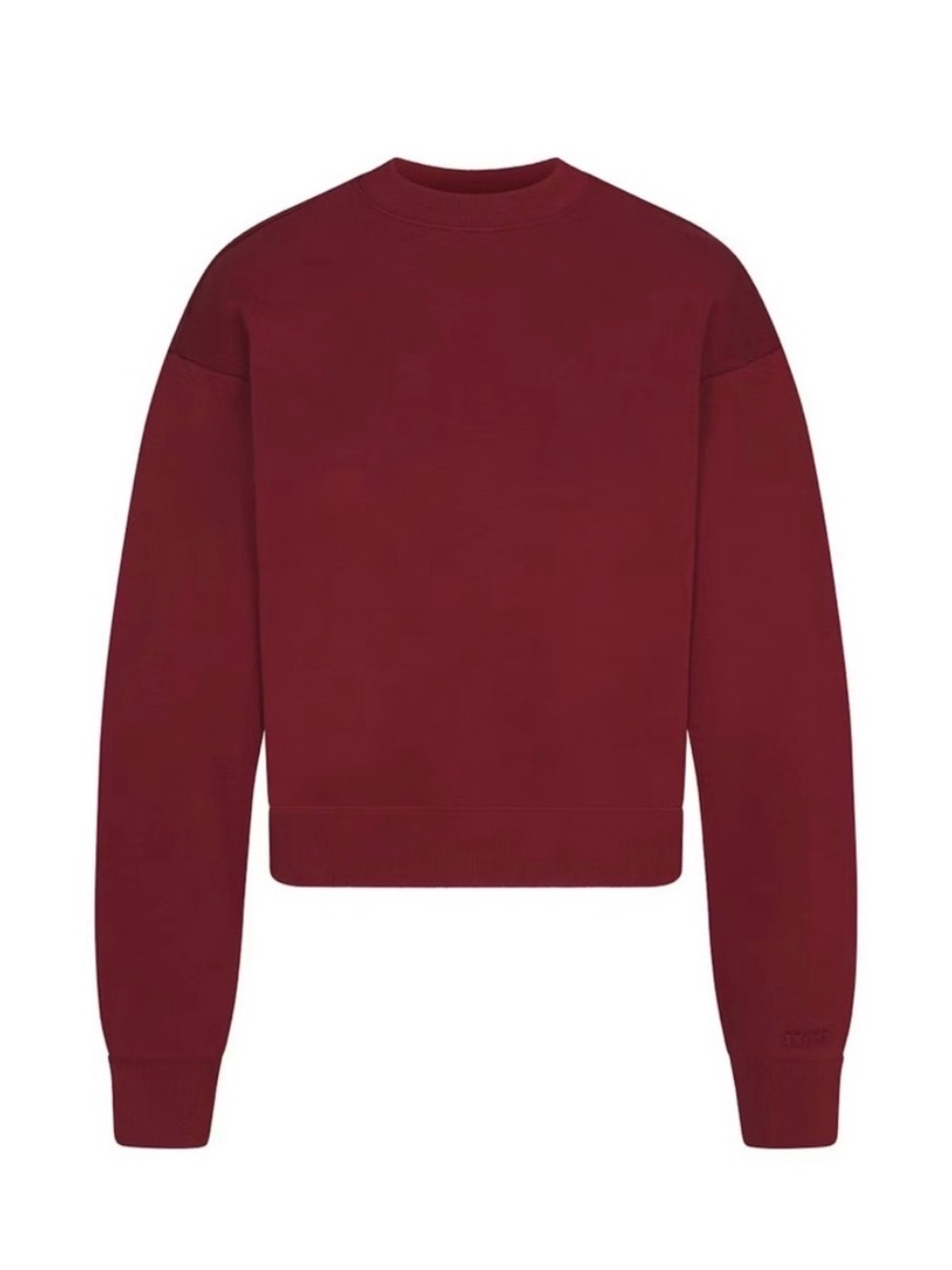 NWT SKIMS cotton fleece sweatshirt •Merlot• Med